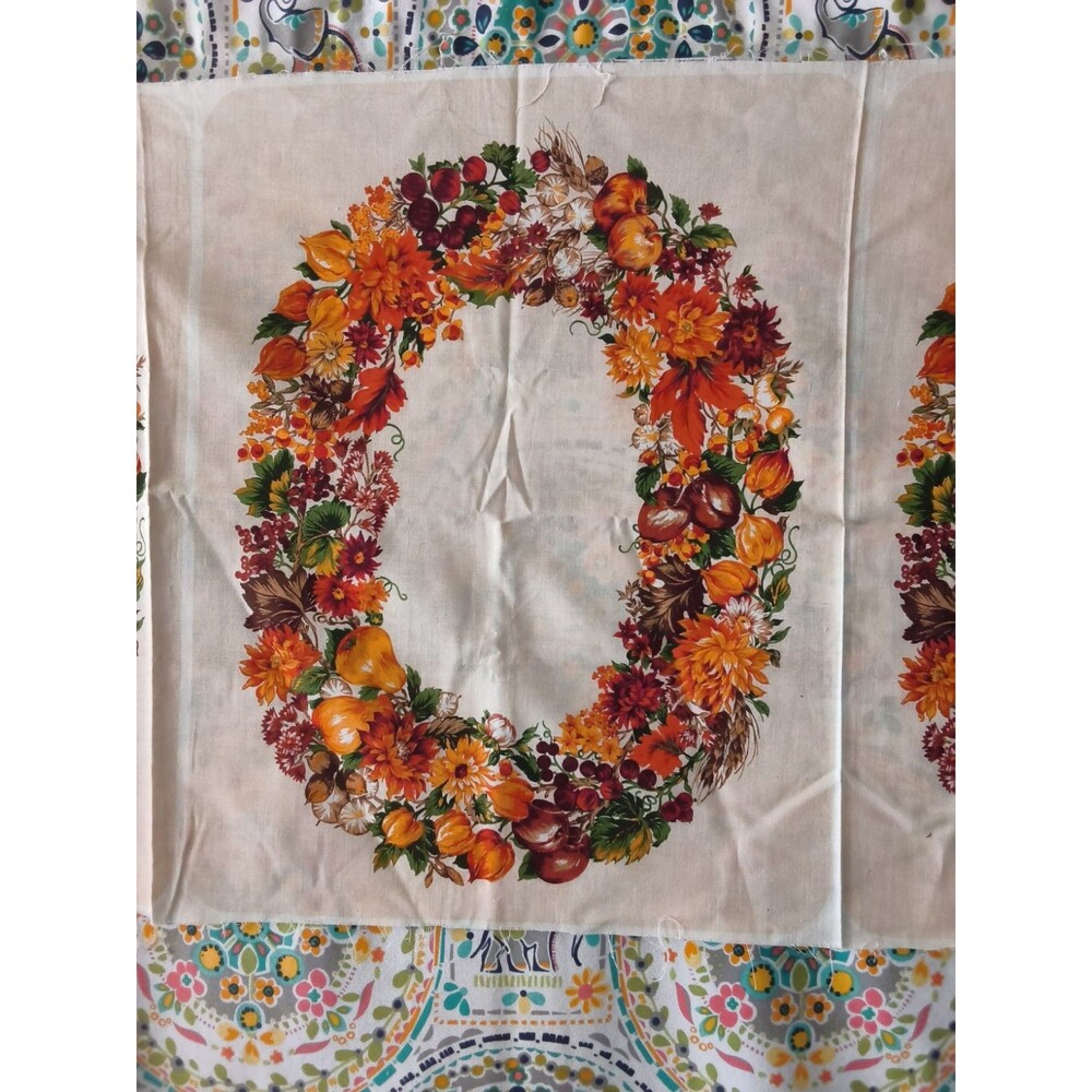 Cranston Thanksgiving Fall Autumn Harvest Sew Fabric Panel 4 Placemats Uncut